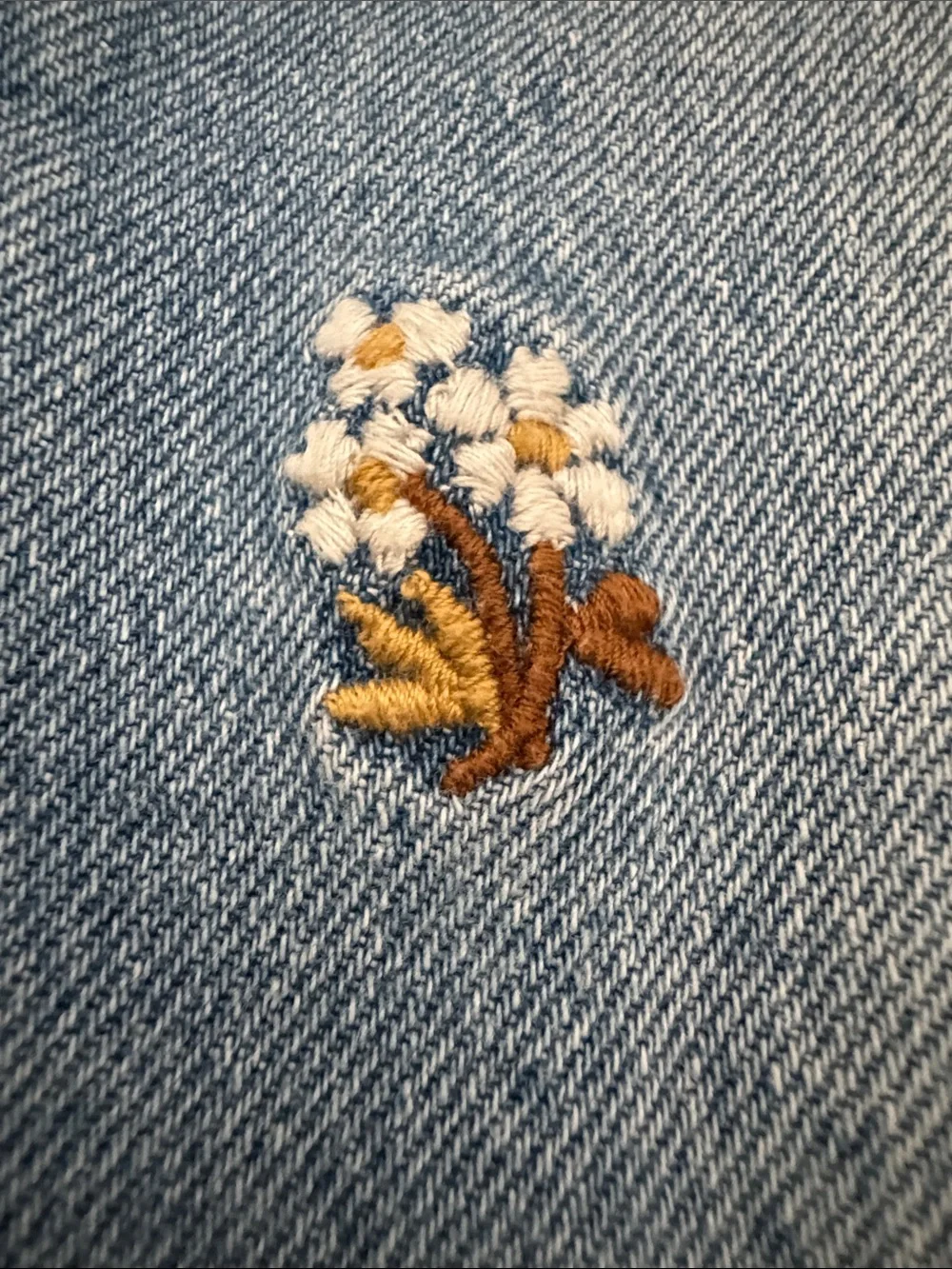 GAP Light Blue Straight Leg Jeans with Floral Accents